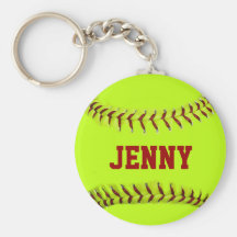 Personalized Softball Keychain