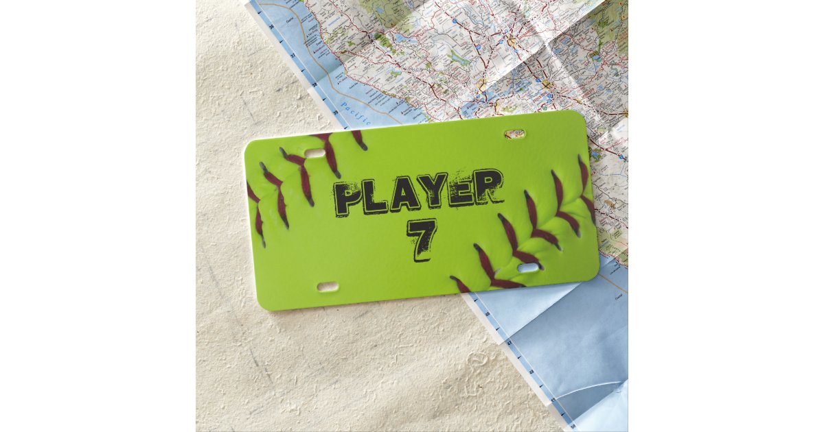 Personalized softball license plate Zazzle