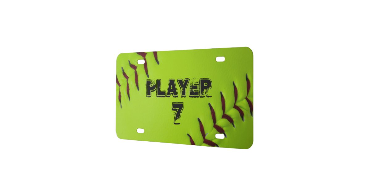 Personalized softball license plate Zazzle