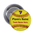 PERSONALIZED Softball Pins, NUMBER, NAME and TEAM Pinback Buttons