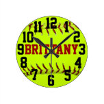 Personalized Softball Wall Clock