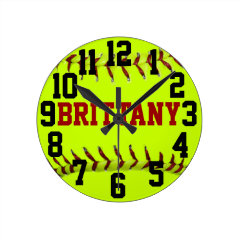 Personalized Softball Wall Clock