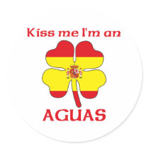 Personalized Spanish Kiss Me I'm Aguas Stickers