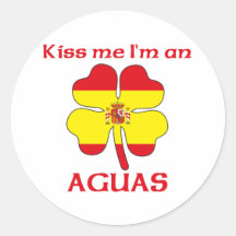 Personalized Spanish Kiss Me I'm Aguas Stickers