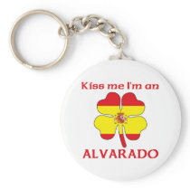 Personalized Spanish Kiss Me I'm Alvarado Keychain