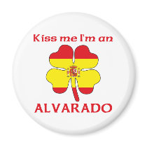 Personalized Spanish Kiss Me I'm Alvarado magnets