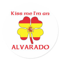 Personalized Spanish Kiss Me I'm Alvarado Sticker