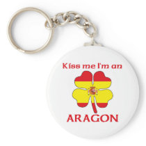 Personalized Spanish Kiss Me I'm Aragon Keychains