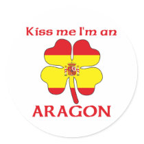 Personalized Spanish Kiss Me I'm Aragon stickers
