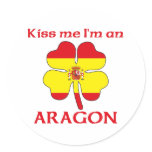 Personalized Spanish Kiss Me I'm Aragon stickers
