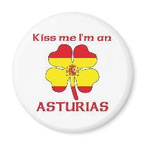 Personalized Spanish Kiss Me I'm Asturias Magnet