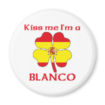 Personalized Spanish Kiss Me I'm Blanco magnets