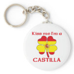 Personalized Spanish Kiss Me I'm Castilla Key Chains