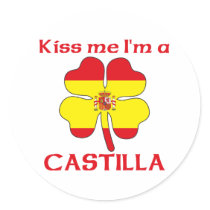Personalized Spanish Kiss Me I'm Castilla stickers