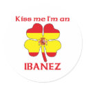 Personalized Spanish Kiss Me I'm Ibanez stickers