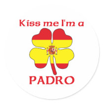 Personalized Spanish Kiss Me I'm Padro stickers