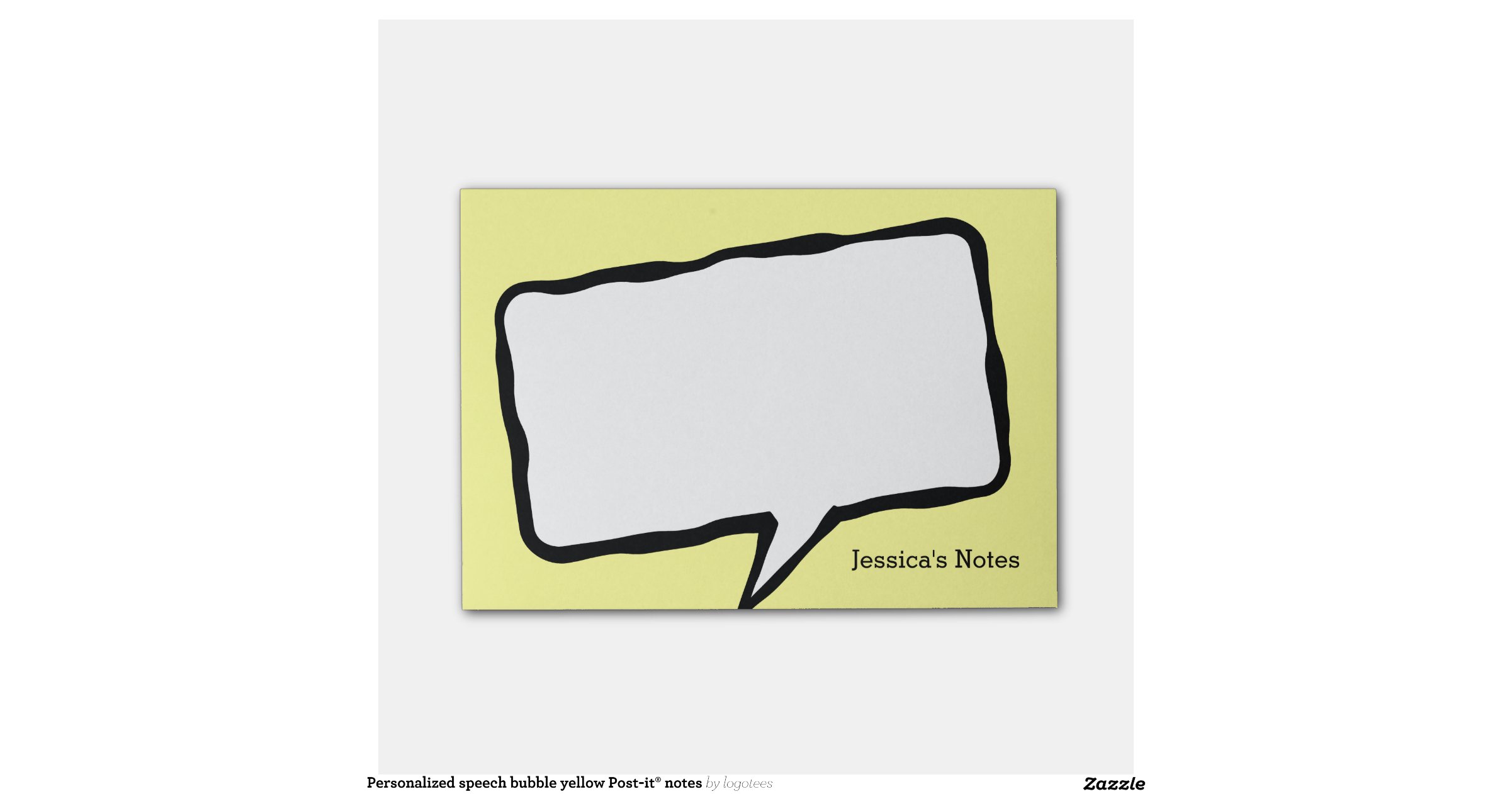Personalized speech bubble yellow Postit® notes Zazzle
