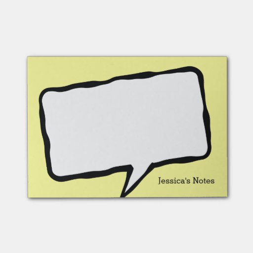 Personalized speech bubble yellow Postit® notes Zazzle