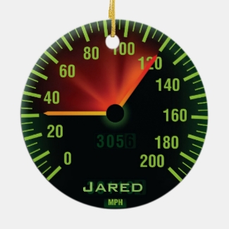 Personalized Speedometer Odometer Ornament