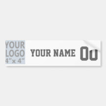 Personalized Sport Team Jersey Bumper Sticker