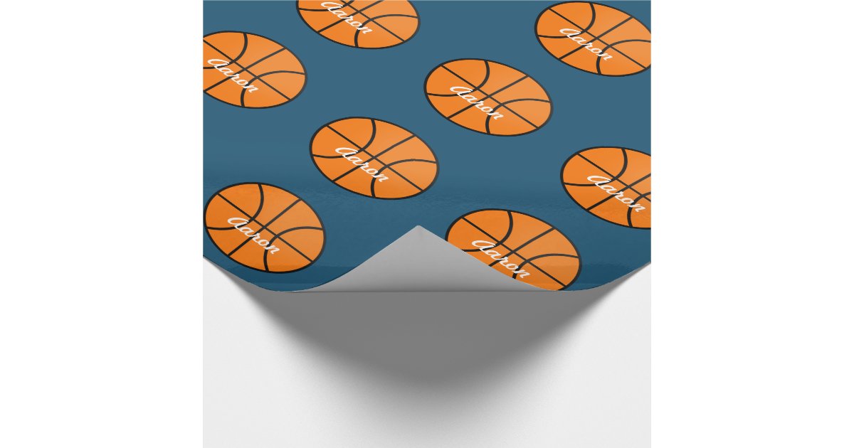 Personalized Sports Basketball Wrapping Paper Zazzle