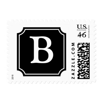 Personalized Square Mansard Monogram, Black Stamp