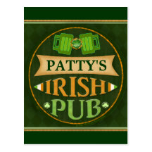 Personalized St. Patrick's Day Irish Pub Postcard