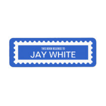 Personalized Stamp Edge Bookplate Label