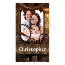 Personalized steampunk machinery business card