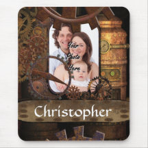 Personalized steampunk machinery mouse pad