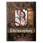 Personalized steampunk machinery spiral note books