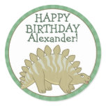 Personalized Stegosaurus Kids Birthday Stickers stickers