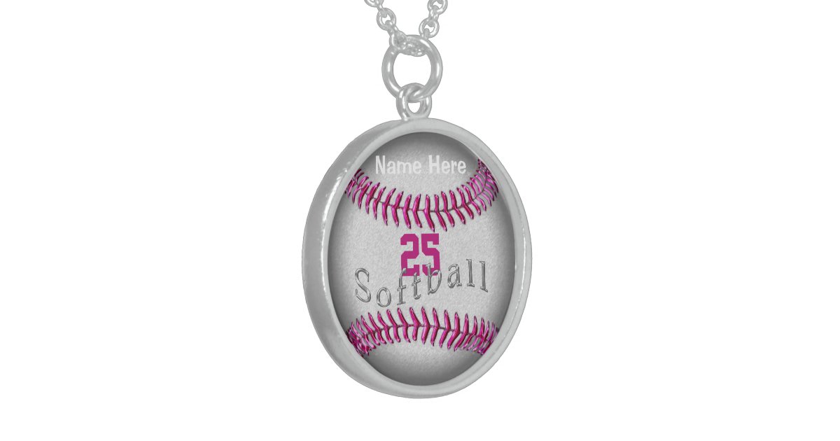 Personalized Sterling Silver Softball Jewelry Zazzle