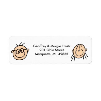 Personalized Stick Figure Address Labels label