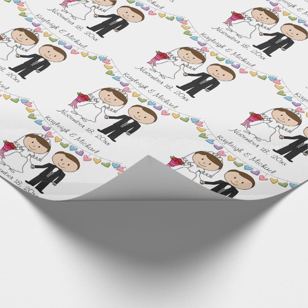Personalized Stickfigure Wedding Wrapping Paper 4/4