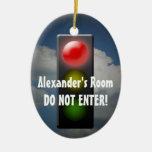 Personalized Stop / Go Door Hanger, Traffic Light Christmas Ornament