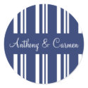 Personalized Stripes Envelope Sticker Seal