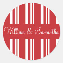 Personalized Stripes Envelope Sticker Seal