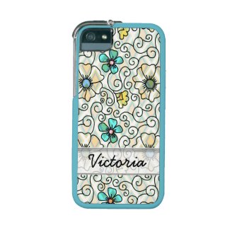 Personalized Stylish Flowers And Swirl Pattern Case For iPhone 5