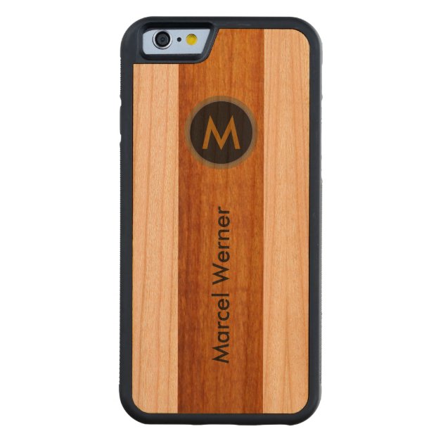 personalized stylish monogram carved® cherry iPhone 6 bumper