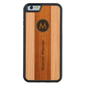 personalized stylish monogram carved® cherry iPhone 6 bumper case