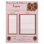 Personalized Sunflower design recipe page Personalized Letterhead