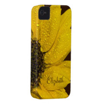Personalized Sunflower Floral iPhone 4 Case