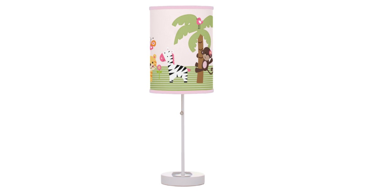 Personalized Sunny Safari Girl Animal Nursery Lamp Zazzle
