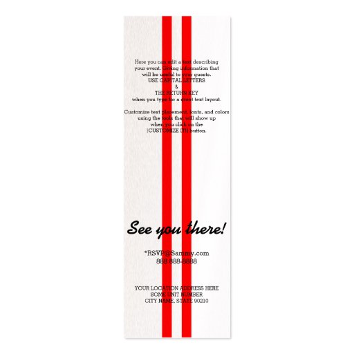 Personalized Supercharged Performance Party Business Card Template (back side)