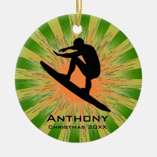 Personalized Surfing Ornament