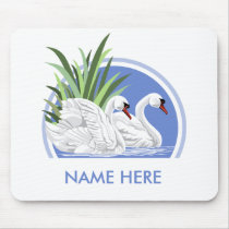 Personalized Swan Mousepads