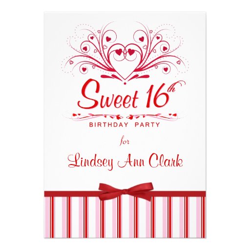 Personalized Sweet 16 Birthday Party Invitations