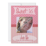Personalized Sweet 16 Party Invitation With Photo invitation