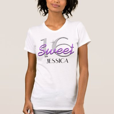 Personalized Sweet 16 Purple Sparkle Tee Shirt